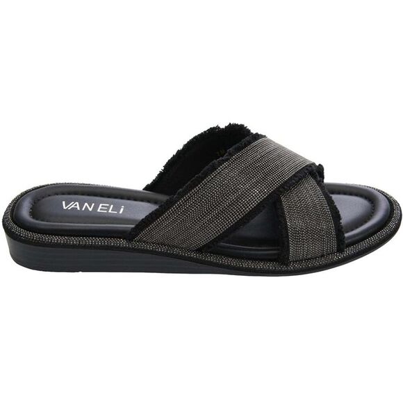 Vaneli Bogie Slides Size 10N Black Canvas NIB - Picture 2 of 14